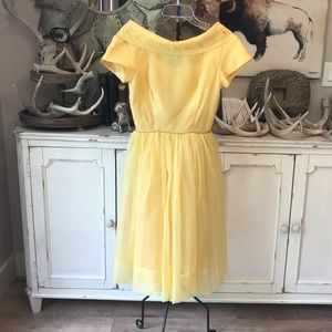 Vintage Yellow 1950’s Formal Prom Dress